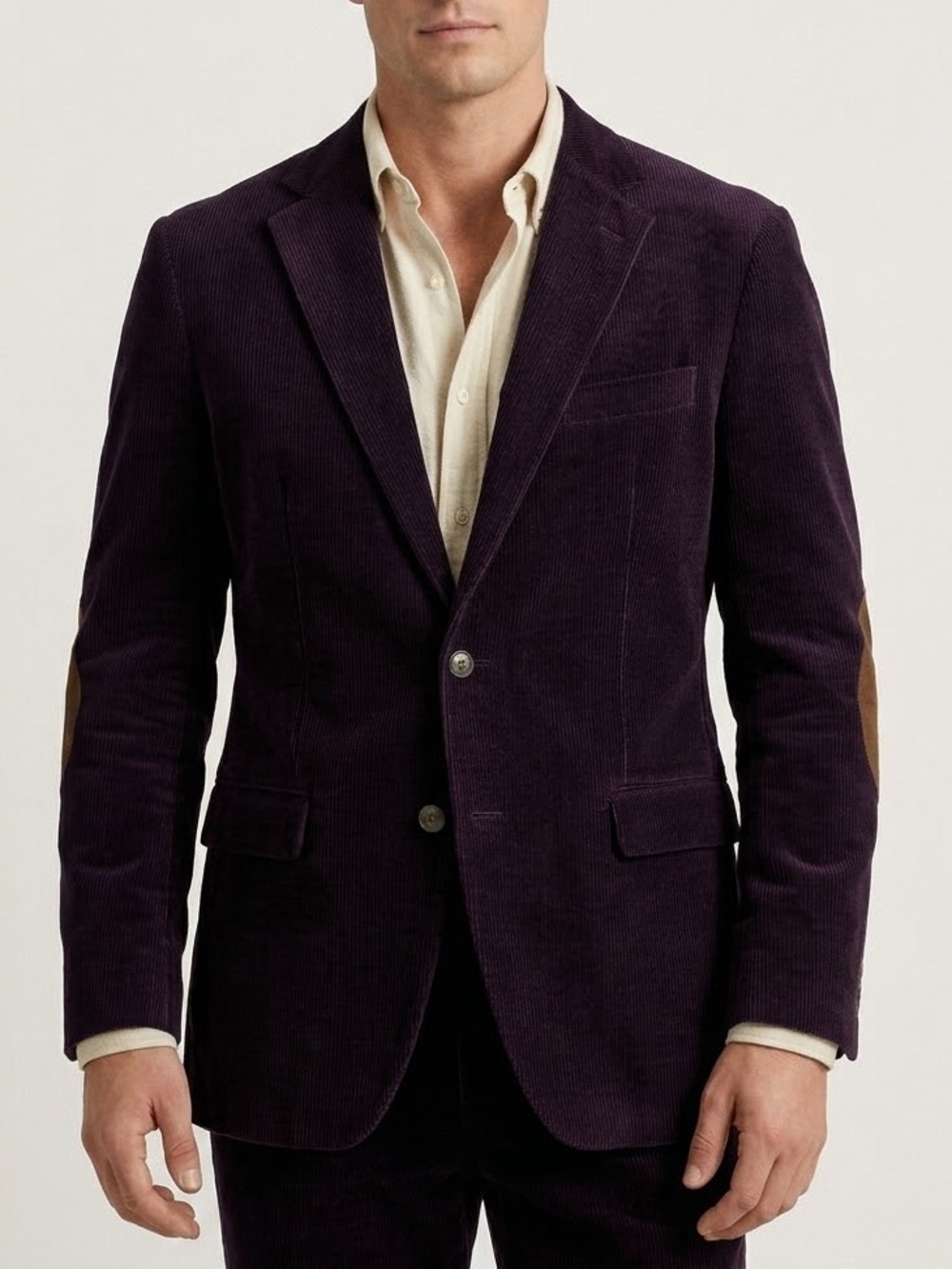 Ralph Lauren Purple Corduroy Blazer with Elbow Patches Size 42R